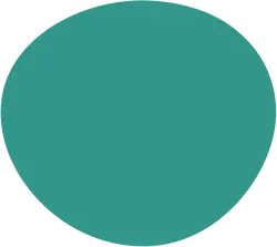 Eine verformte Blase in der Hausfarbe Türkis von Sprachschatz